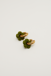 La Fleur Olive Hoops