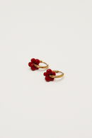 Mini Fleur Red Earrings