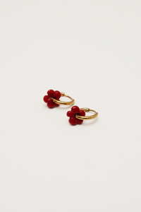 Mini Fleur Red Earrings